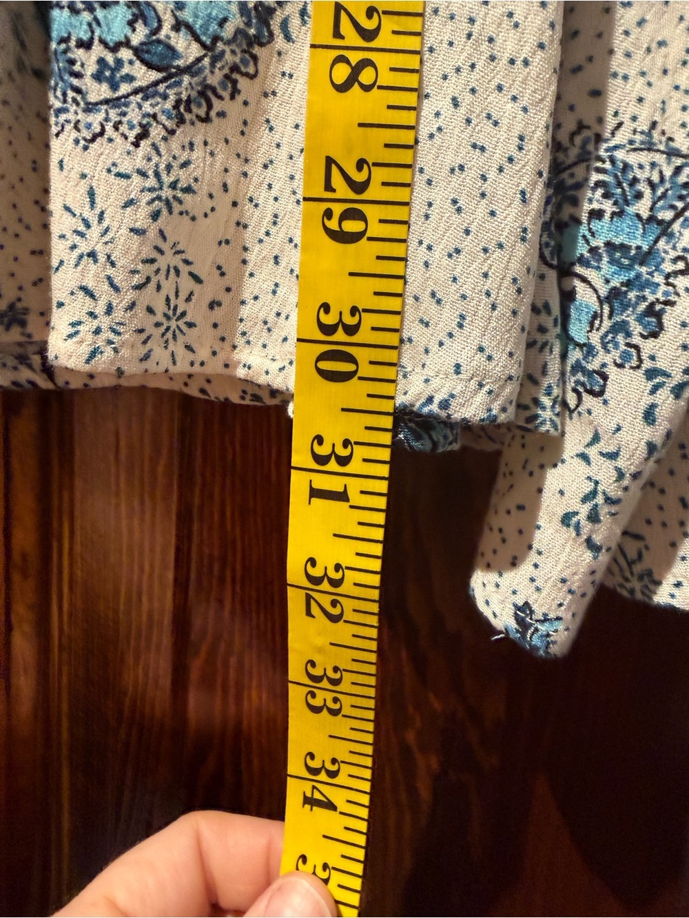 torrid Cream Blouse with Blue Floral Print - Picture 9 of 9